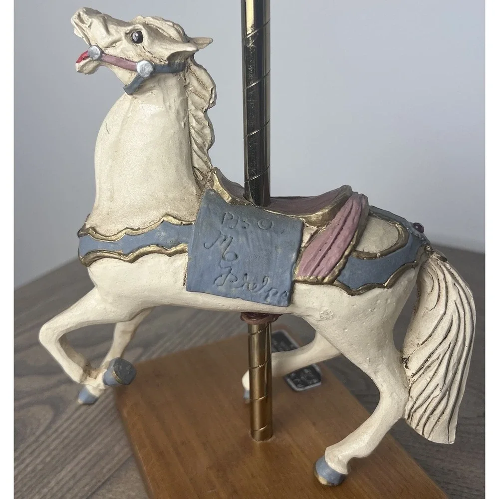 VINTAGE RARE PJ's Carousel Horse Wood Carved Figurine 